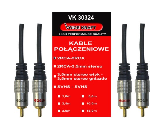 Kabel Voice Kraft 2 RCA - 2 RCA VK 30324 5m  - 2418